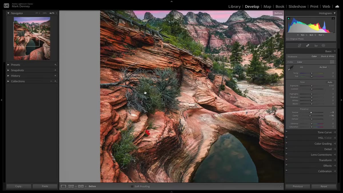 Zoomed-in view with before/after backslash toggle active