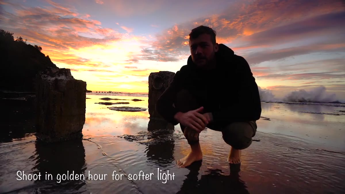 Sun not yet risen over horizon at golden hour location