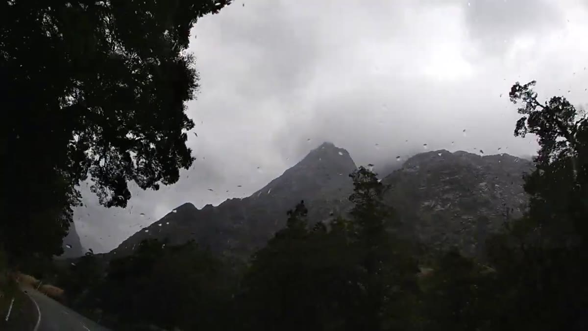 Waders visible on pack, trail visibly waterlogged
