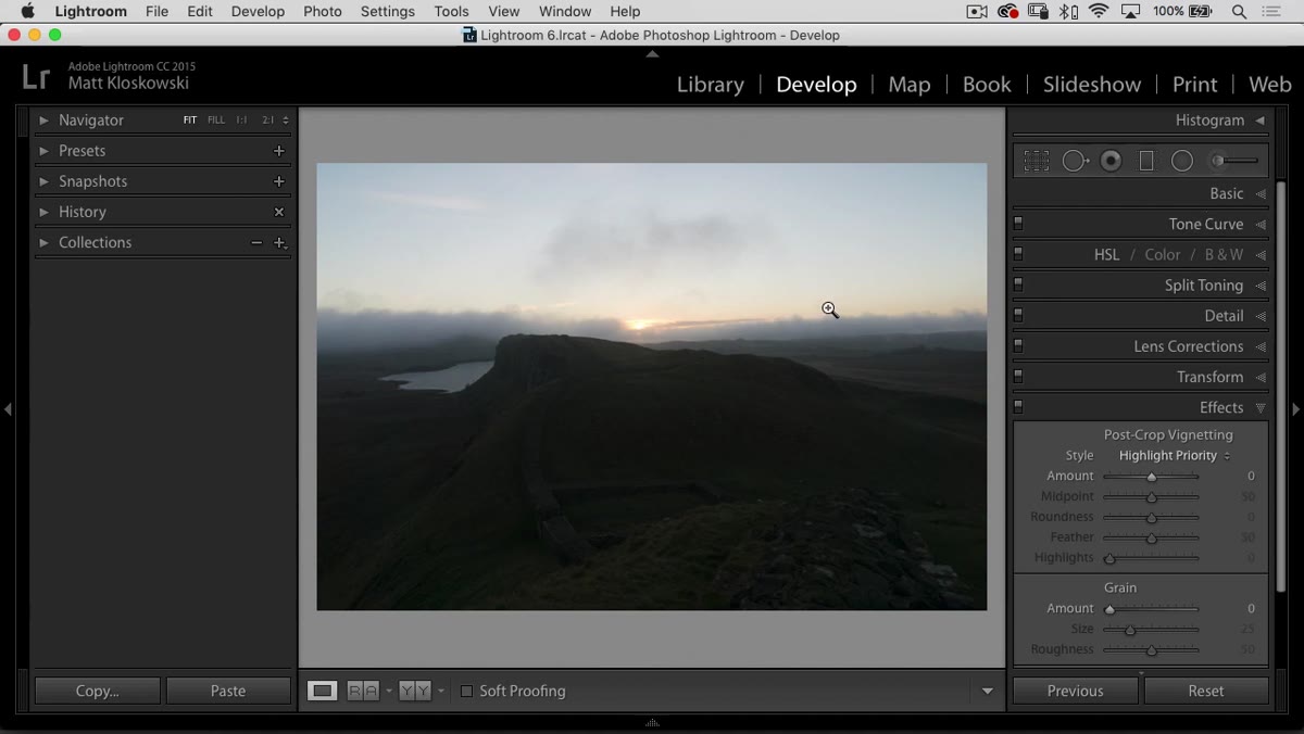 Crop tool active, horizon line being straightened