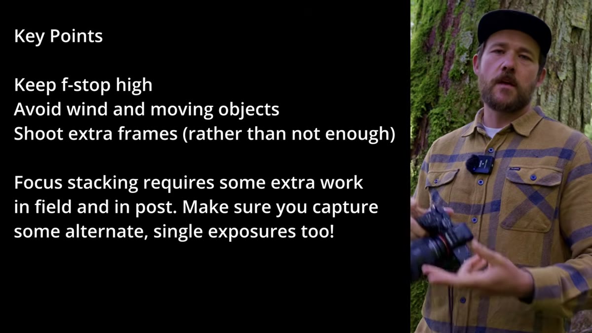 Camera settings visible, f-stop at f8 or f11 on display