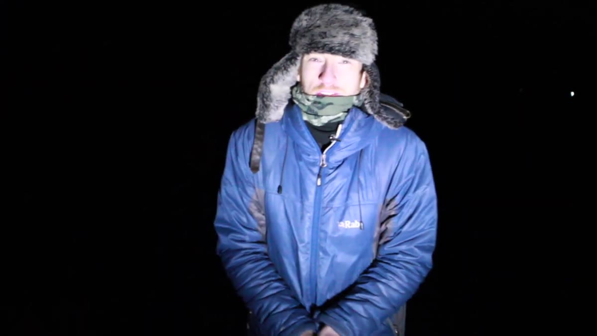 Thomas waiting at the location, describing watching for meteors visually