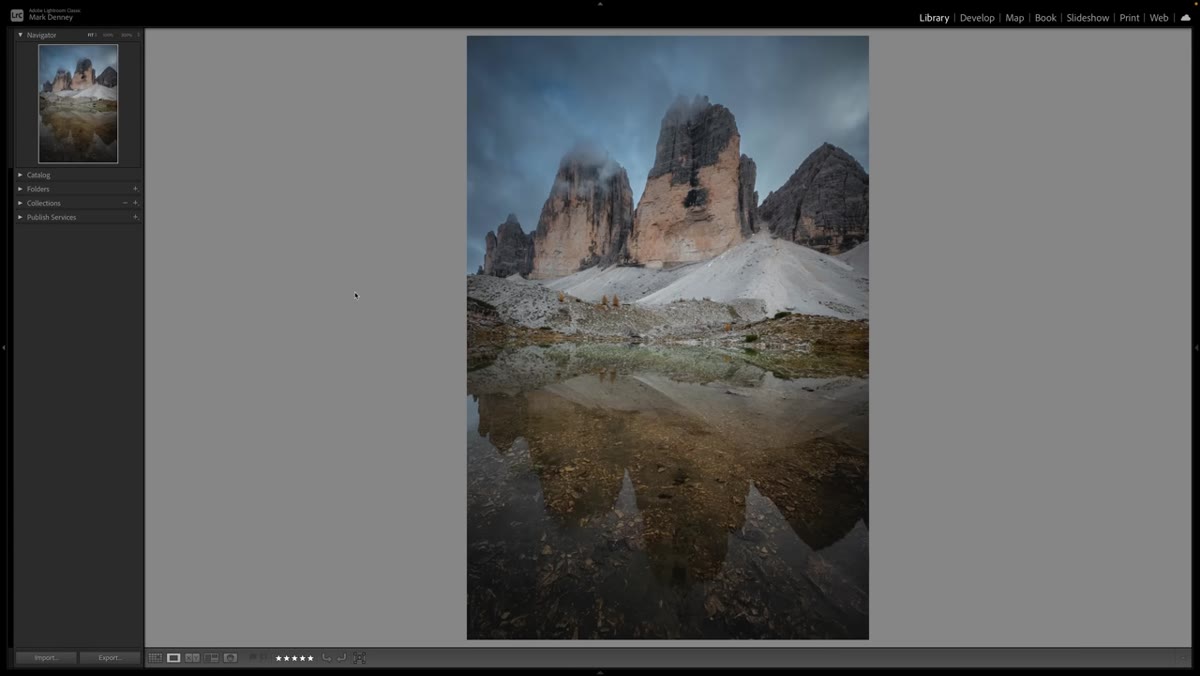 Photographer approaching iconic Tre Cime reflection location in Italy