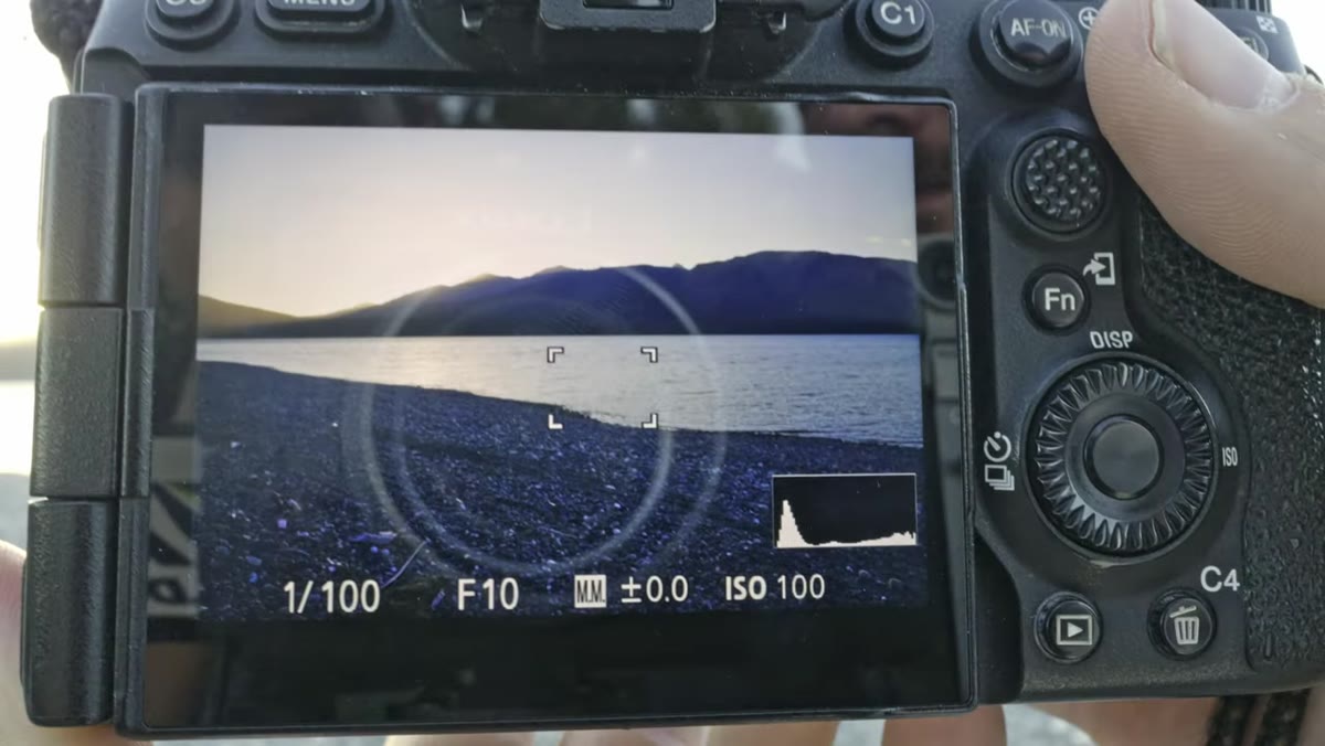 Histogram graph labeled with shadows, midtones, and highlights