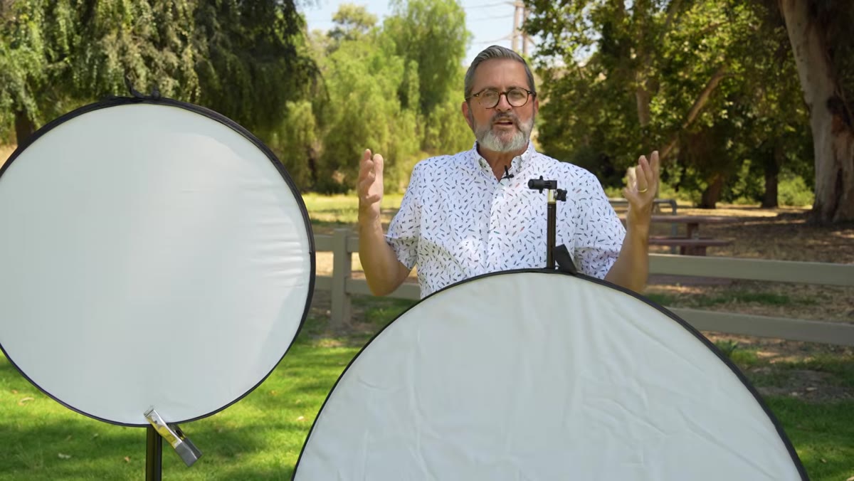 Five-in-one reflector panels laid open showing surfaces