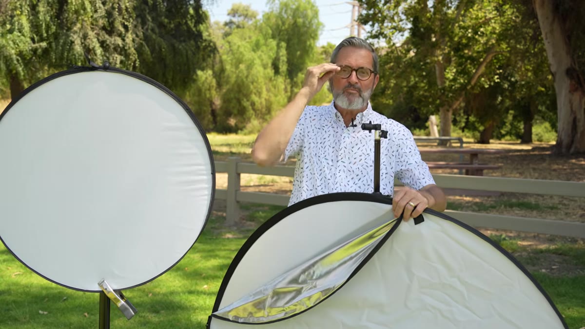 Translucent panel held above subject in direct sunlight
