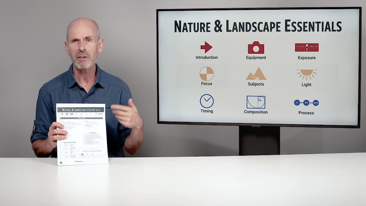 Greengo referencing the downloadable PDF that accompanies the course