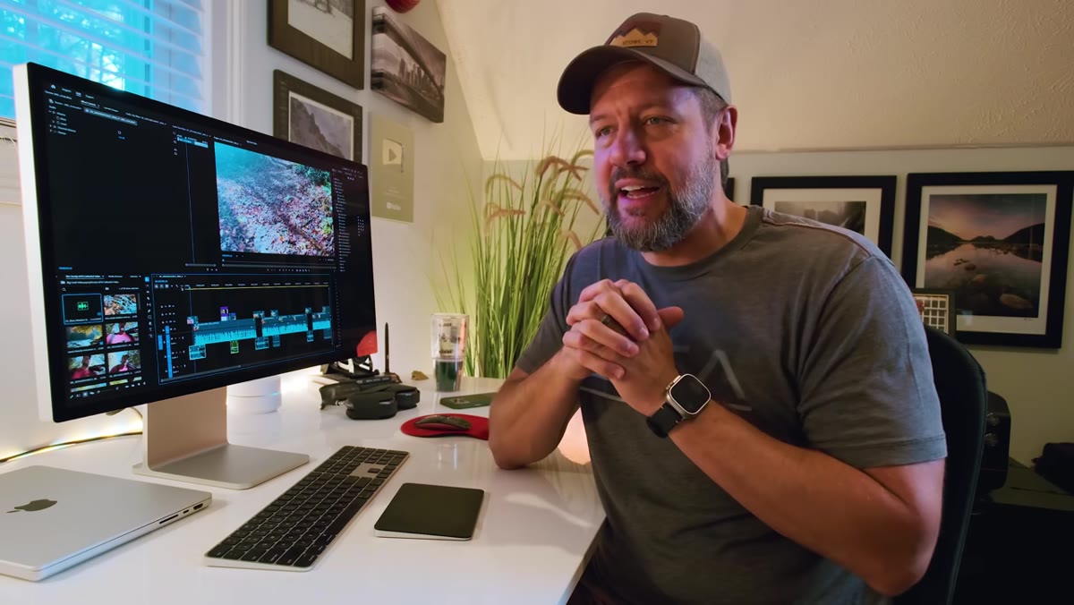 Mark expressing visible frustration while reviewing images on camera